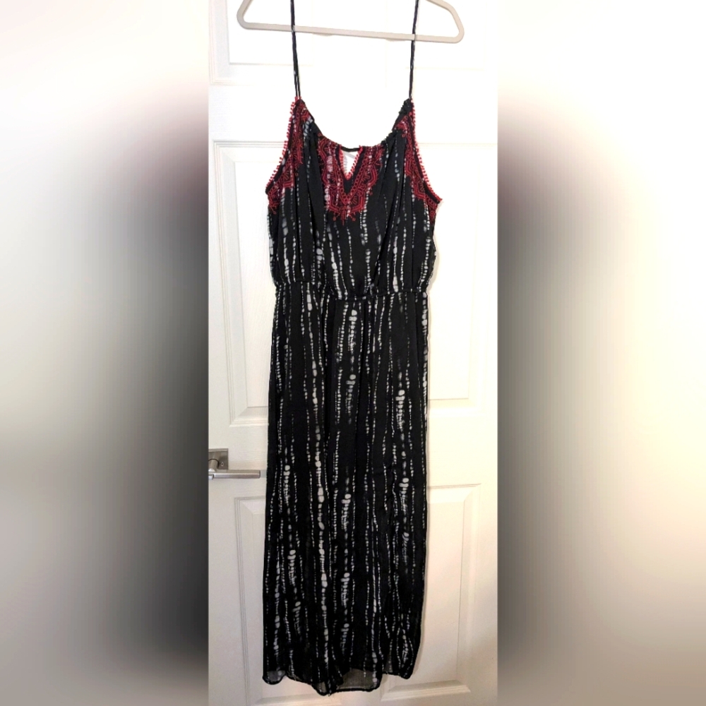 Knox Rose XL Maxi Black and Red Women's Dress